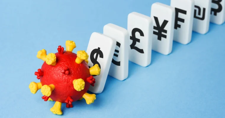 Global economic crisis. Market crash and financial loss due to Coronavirus (COVID-19)